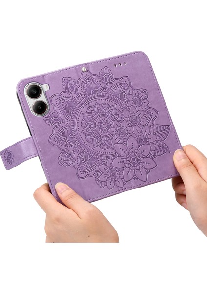 Xiaomi Poco X7 Pro 5g/redmi Turbo 4 5g Kılıf Pu Deri Cüzdan Çiçek Standı Görünüm-Mor Için (Yurt Dışından)