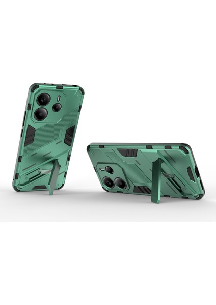 Xiaomi Redmi Note 14 4g (163.25X76.55X8.16MM) Kılıf Pc+Tpu Darbeye Dayanıklı, Kickstand-Yeşil (Yurt Dışından)
