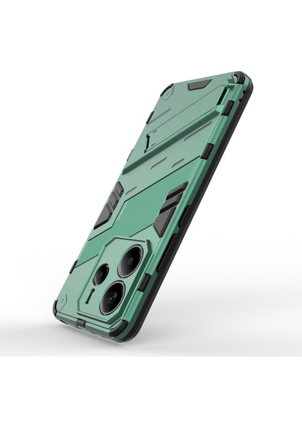 Xiaomi Redmi Note 14 4g (163.25X76.55X8.16MM) Kılıf Pc+Tpu Darbeye Dayanıklı, Kickstand-Yeşil (Yurt Dışından)