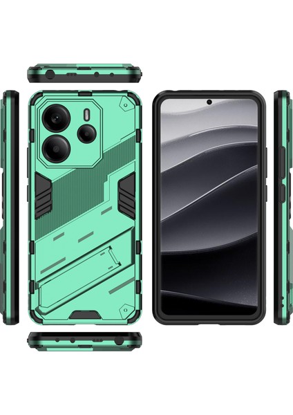 Xiaomi Redmi Note 14 4g (163.25X76.55X8.16MM) Kılıf Pc+Tpu Darbeye Dayanıklı, Kickstand-Yeşil (Yurt Dışından)
