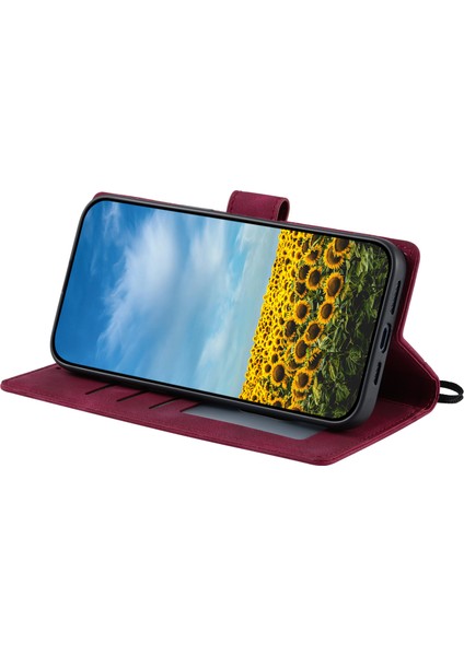 Xiaomi Redmi Için Not 14 4g (163.25X76.55X8.16MM) Kılıf Baskılı Totem Cilt Hissediyorum Cüzdan Deri Telefon Kapağı-Gül (Yurt Dışından)