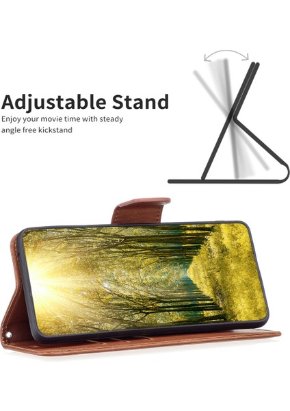Xiaomi Redmi Note 14 Pro 4g Kılıf Için Cüzdan Kart Yuvaları ile Darbeye Dayanıklı Pu-Kahverengi (Yurt Dışından)