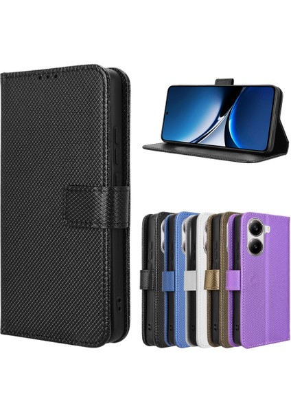 Xiaomi Redmi Turbo 4 5g/xiaomi Poco X7 Pro 5g Deri Kayış Elmas Doku Telefon Kapağı-Balck Için (Yurt Dışından)