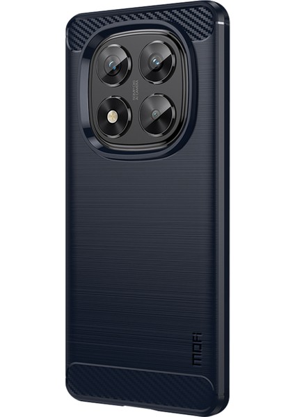Xiaomi Redmi Note 14 Pro 5g Arka Kapak Mofı Fırçalanmış Doku Karbon Fiber Yumuşak Tpu Kılıf-Mavi Için (Yurt Dışından)