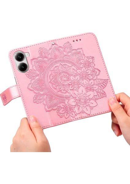 Xiaomi Poco X7 Pro 5g/redmi Turbo 4 5g Kılıf Pu Deri Cüzdan Çiçek Standı Görünüm-Pembe (Yurt Dışından)