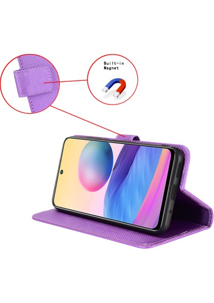 Xiaomi Redmi Turbo 4 5g/xiaomi Poco X7 Pro 5g Deri Kayış Elmas Dokulu Telefon Kapağı-Mor Için (Yurt Dışından)