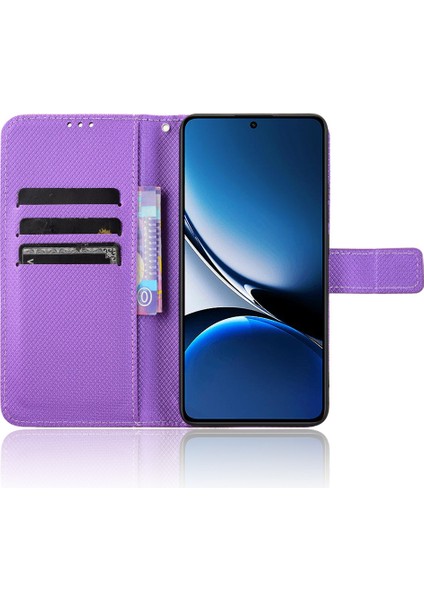 Xiaomi Redmi Turbo 4 5g/xiaomi Poco X7 Pro 5g Deri Kayış Elmas Dokulu Telefon Kapağı-Mor Için (Yurt Dışından)