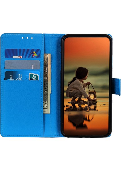 Xiaomi Poco X7 Pro 5g/redmi Turbo 4 5g Pu Deri Litchi Doku-Mavi Için (Yurt Dışından)