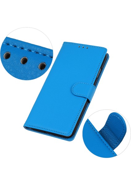 Xiaomi Poco X7 Pro 5g/redmi Turbo 4 5g Pu Deri Litchi Doku-Mavi Için (Yurt Dışından)