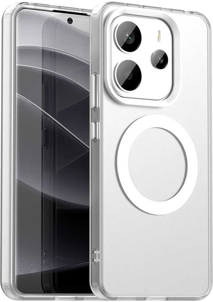 Xiaomi Redmi Note 14 4g (163.25X76.55X8.16MM) Kılıf Magsafe Anti Drop Hibrit Telefon ile Uyumlu Arka Kapak-Beyaz (Yurt Dışından)