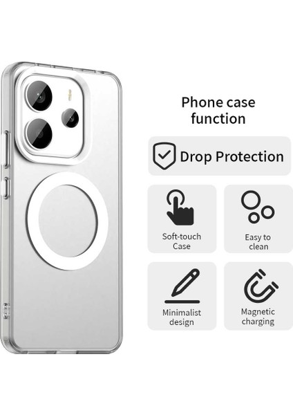 Xiaomi Redmi Note 14 4g (163.25X76.55X8.16MM) Kılıf Magsafe Anti Drop Hibrit Telefon ile Uyumlu Arka Kapak-Beyaz (Yurt Dışından) fiyatları