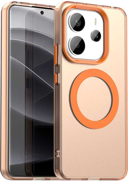 Xiaomi Redmi Note 14 4g (163.25X76.55X8.16MM) Kılıf Magsafe Anti Drop Hibrit Telefon ile Uyumlu Arka Kapak-Turuncu (Yurt Dışından)