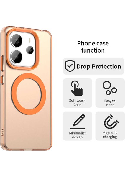 Xiaomi Redmi Note 14 4g (163.25X76.55X8.16MM) Kılıf Magsafe Anti Drop Hibrit Telefon ile Uyumlu Arka Kapak-Turuncu (Yurt Dışından) fiyatları