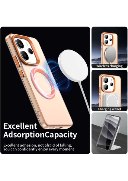 Xiaomi Redmi Note 14 4g (163.25X76.55X8.16MM) Kılıf Magsafe Anti Drop Hibrit Telefon ile Uyumlu Arka Kapak-Turuncu (Yurt Dışından) fırsatları