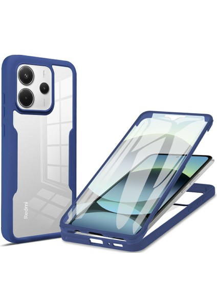 Xiaomi Redmi Note 14 4g (163.25X76.55X8.16MM) Kılıf Akrilik + Tpu Şeffaf Pet Ekran Filmi-Mavi (Yurt Dışından)