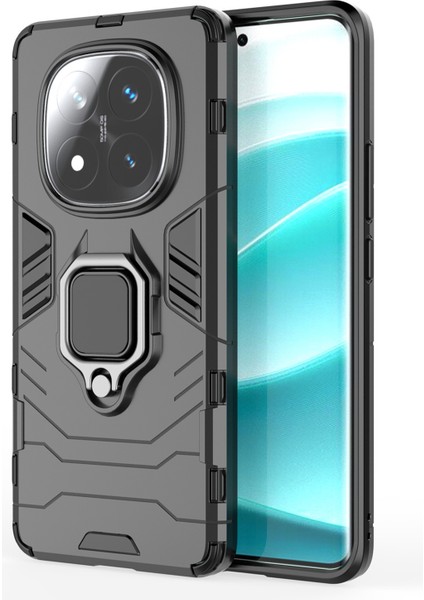 Xiaomi Redmi Note 14 Pro+ 5g Kılıf Pc+Tpu Koruyucu, Halka Kickstand-Balck Için (Yurt Dışından)