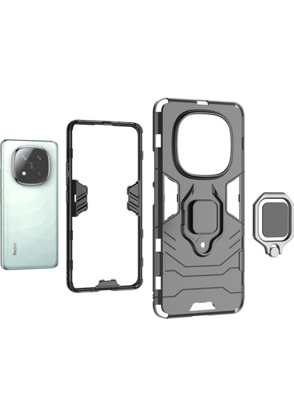 Xiaomi Redmi Note 14 Pro+ 5g Kılıf Pc+Tpu Koruyucu, Halka Kickstand-Balck Için (Yurt Dışından) fiyatları