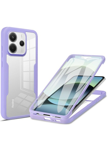 Xiaomi Redmi Note 14 4g (163.25X76.55X8.16MM) Kılıf Akrilik+Tpu Şeffaf Pet Ekran Filmi-Mor (Yurt Dışından)