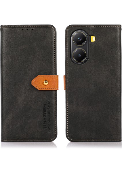Xiaomi Poco X7 Pro 5g/redmi Turbo 4 5g Cüzdan Standı Deri Kapak Çevirin-Siyah (Yurt Dışından)