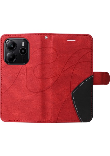 Xiaomi Redmi Note 14 4g (163.25X76.55X8.16MM) Cüzdan Standı Renk Ekleme Telefon Kapağı-Kırmızı (Yurt Dışından) fırsatları