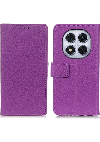 Xiaomi Redmi Note 14 Pro 4g Kılıf Pu Deri Standlı Cüzdan Telefon Kapağı-Mor (Yurt Dışından)