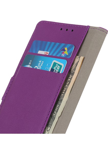 Xiaomi Redmi Note 14 Pro 4g Kılıf Pu Deri Standlı Cüzdan Telefon Kapağı-Mor (Yurt Dışından)