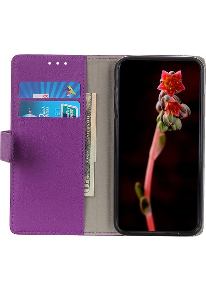 Xiaomi Redmi Note 14 Pro 4g Kılıf Pu Deri Standlı Cüzdan Telefon Kapağı-Mor (Yurt Dışından)