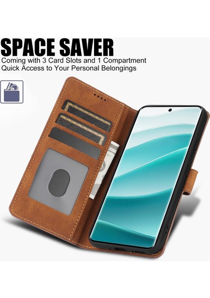 Xiaomi Poco X7 5g/redmi Note 14 Pro 5g/note 14 Pro+ 5g Için Cüzdan Standı-Kahverengi (Yurt Dışından)
