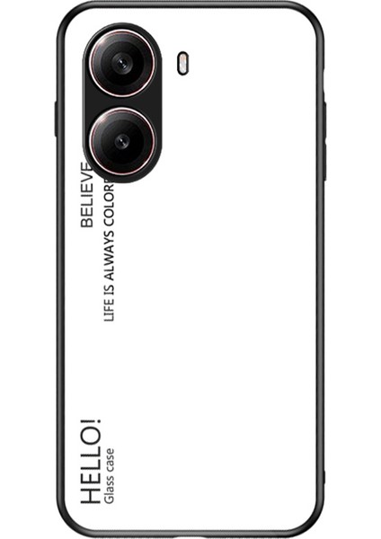 Xiaomi Redmi Turbo 4 5g Kılıf Çizilmez Temperli Cam+Pc+Tpu Telefon Kapağı-Beyaz (Yurt Dışından)