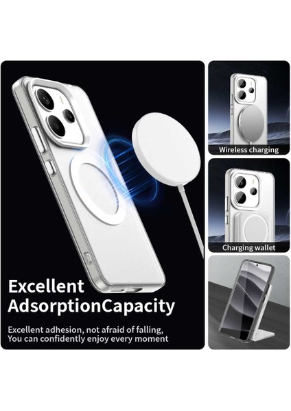 Xiaomi Redmi Note 14 4g (163.25X76.55X8.16MM) Kılıf Magsafe Anti Drop Hibrit Telefon ile Uyumlu Arka Kapak-Beyaz (Yurt Dışından) fırsatları