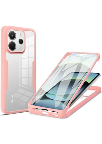 Xiaomi Redmi Note 14 4g (163.25X76.55X8.16MM) Kılıf Akrilik + Tpu Şeffaf Pet Ekran Filmi-Pembe (Yurt Dışından)