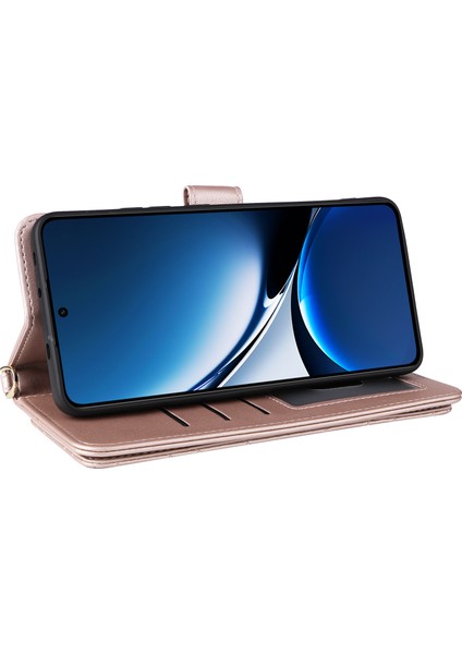 Xiaomi Poco X7 Pro 5g/redmi Turbo 4 5g Için Omuz Askılı Deri Telefon Kapağı-Pembe (Yurt Dışından)