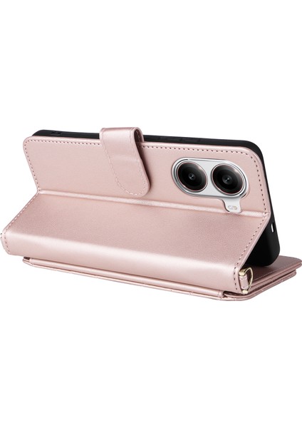 Xiaomi Poco X7 Pro 5g/redmi Turbo 4 5g Için Omuz Askılı Deri Telefon Kapağı-Pembe (Yurt Dışından)