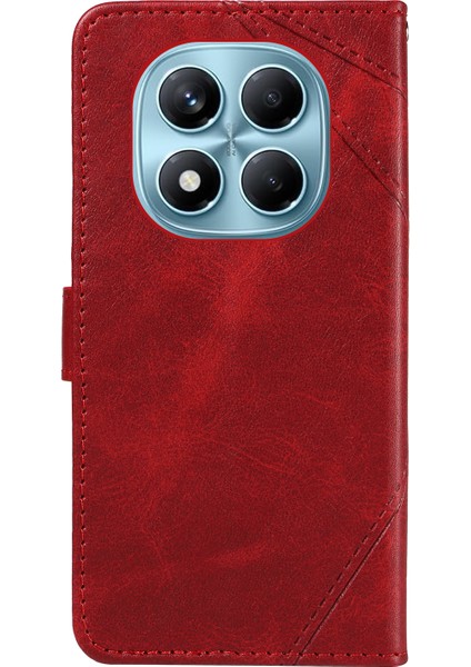 Xiaomi Redmi Note 14 Pro 4g Geometrik Çizgi Tasarımlı Bilek Askılı Cüzdan-Kırmızı (Yurt Dışından) modelleri