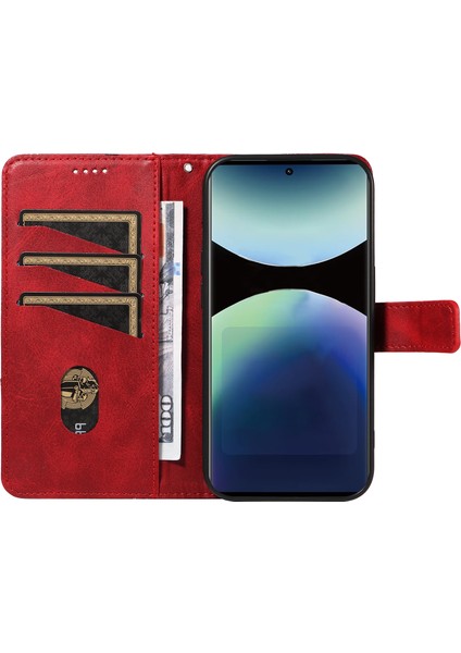 Xiaomi Redmi Note 14 Pro 4g Geometrik Çizgi Tasarımlı Bilek Askılı Cüzdan-Kırmızı (Yurt Dışından) indirimleri