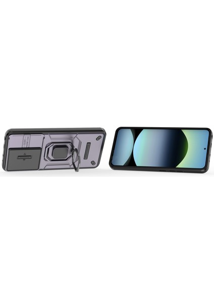 Xiaomi Redmi Note 14 4g (163.25X76.55X8.16MM) Kılıf Pc+Tpu Lens Kapaklı Kickstand Telefon Koruyucu-Mor (Yurt Dışından) modelleri