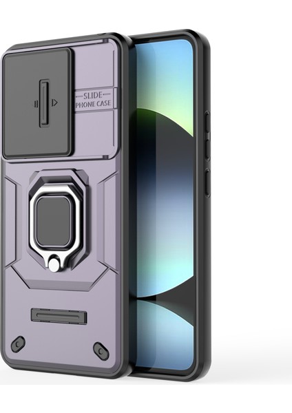 Xiaomi Redmi Note 14 4g (163.25X76.55X8.16MM) Kılıf Pc+Tpu Lens Kapaklı Kickstand Telefon Koruyucu-Mor (Yurt Dışından) fırsatları