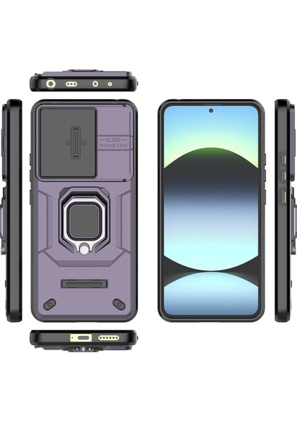 Xiaomi Redmi Note 14 4g (163.25X76.55X8.16MM) Kılıf Pc+Tpu Lens Kapaklı Kickstand Telefon Koruyucu-Mor (Yurt Dışından) indirimleri