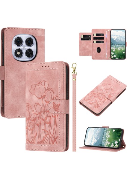 Xiaomi Redmi Note 14 Pro 5g/poco X7 5g Lale 5 Kart Yuvalı Cüzdan-Pembe (Yurt Dışından)