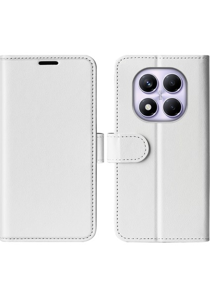 Xiaomi Redmi Note 14 Pro 4g Crazy Horse Doku Standı Deri Telefon Kapağı-Beyaz (Yurt Dışından)