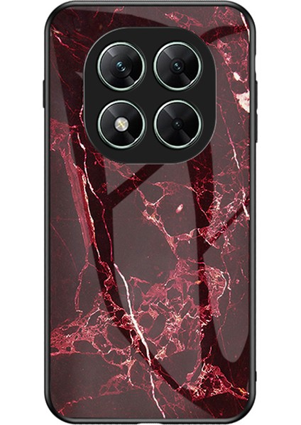 Xiaomi Poco X7 5g/redmi Not 14 Pro 5g Durumda Mermer Desen Temperli Cam + Pc + Tpu Koruyucu Telefon Kapağı-Kan Kırmızı Mermer (Yurt Dışından)
