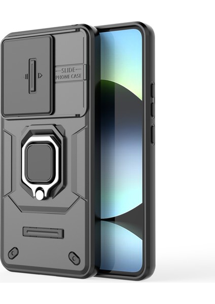 Xiaomi Redmi Için Not 14 4g (163.25X76.55X8.16MM) Kılıf Pc + Tpu Kickstand Telefon Koruyucu Lens Kapağı-Balck (Yurt Dışından) fırsatları
