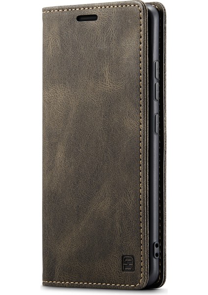 Xiaomi Redmi Için 12C 4g Autspace A01 Rfıd Engelleme Kart Tutucu-Kahve ile Deri Stand Kapağı (Yurt Dışından)