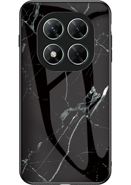 Xiaomi Poco X7 5g/redmi Not 14 Pro 5g Durumda Mermer Desen Temperli Cam + Pc + Tpu Koruyucu Telefon Kapağı-Siyah Mermer (Yurt Dışından)