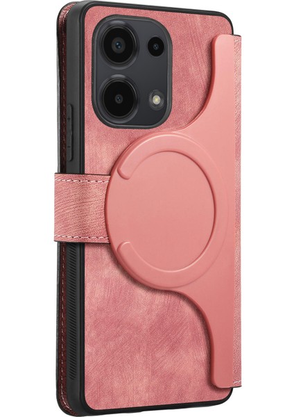 Xiaomi Redmi Için Not 13 Pro 5g Kılıf Caseneo Ayrılabilir Manyetik Rfıd Blok Deri Telefon Cüzdan Kapağı-Pembe (Yurt Dışından)