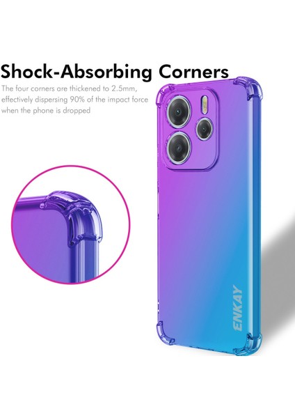 Xiaomi Redmi Için Not 14 5g Kılıf Gradyan Serisi Kalınlaşmış Dört Köşe Anti-Drop Tpu Telefon Kapağı-Siyah/altın (Yurt Dışından) fiyatları