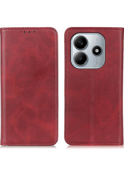 Xiaomi Redmi Note 14 5g Flip Cüzdan Telefon Kapağı-Kırmızı (Yurt Dışından)