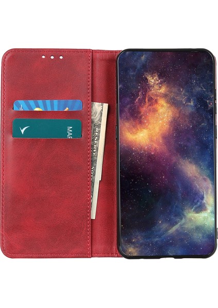 Xiaomi Redmi Note 14 5g Flip Cüzdan Telefon Kapağı-Kırmızı (Yurt Dışından)