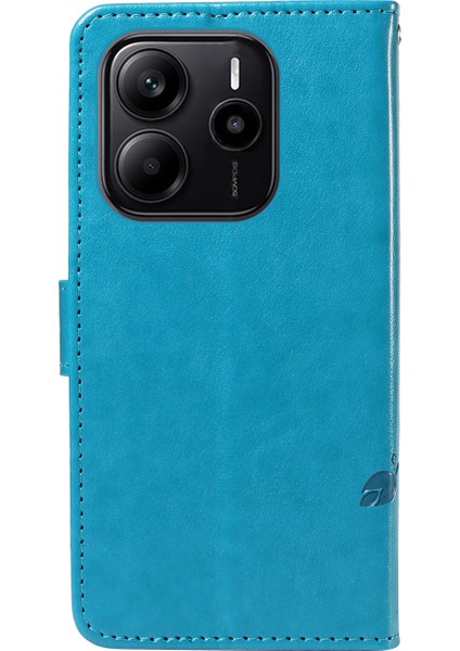 Xiaomi Redmi Note 14 4g (163.25X76.55X8.16MM) Pu Çiçek Desenli Cüzdan Standlı Telefon Kapağı-Mavi (Yurt Dışından) fırsatları