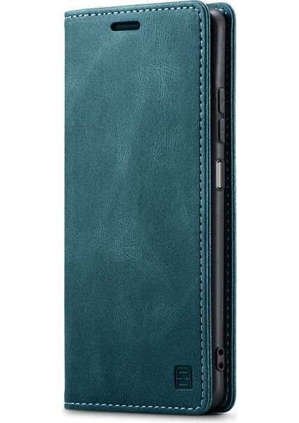 Xiaomi Redmi Için Not 13 5g Autspace A01 Rfıd Engelleme Kart Tutucu ile Deri Stand Kapağı-Mavi (Yurt Dışından)